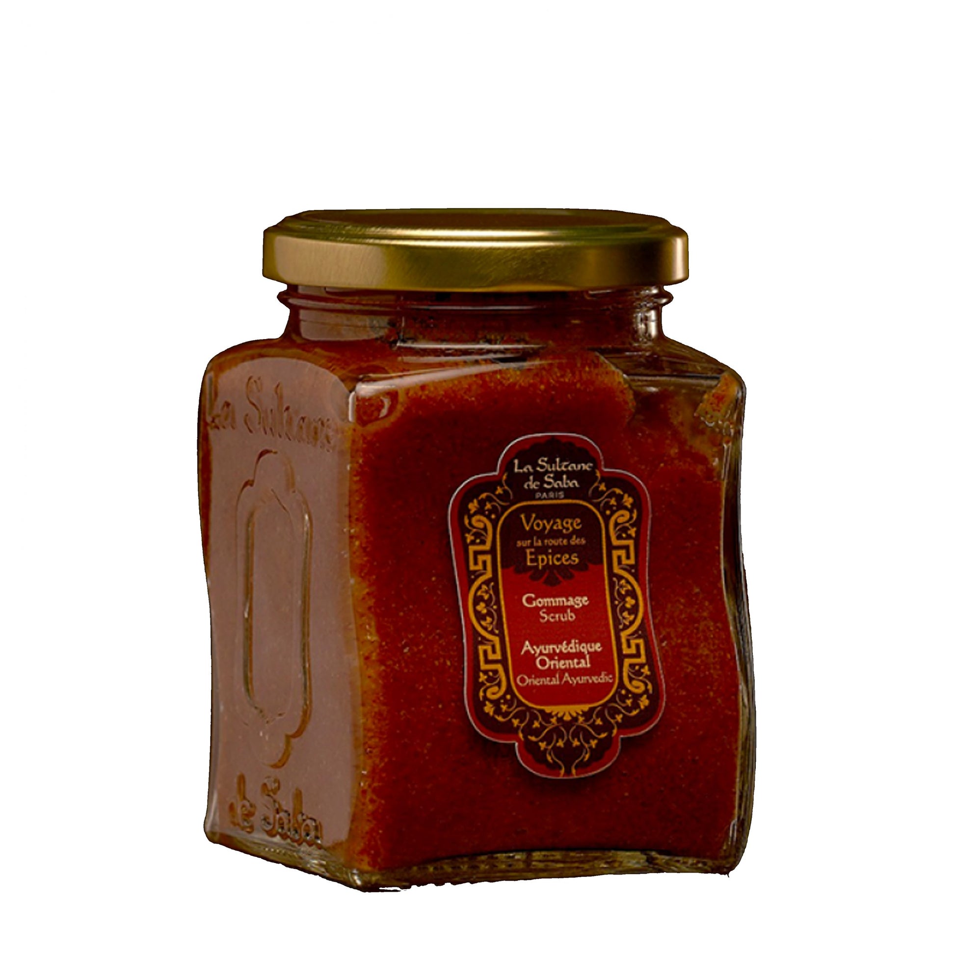 La Sultane de Saba Oriental Ayurvedic Scented Scrub – gintaras, vanilė, pačiulis – kūno šveitiklis 300g pr