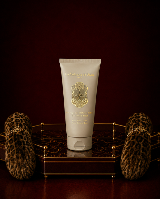 La Sultane de Saba Taj Palace Peeling – rožė, muskusas, smilkalai – šilko baltymų šveitiklis 200ml