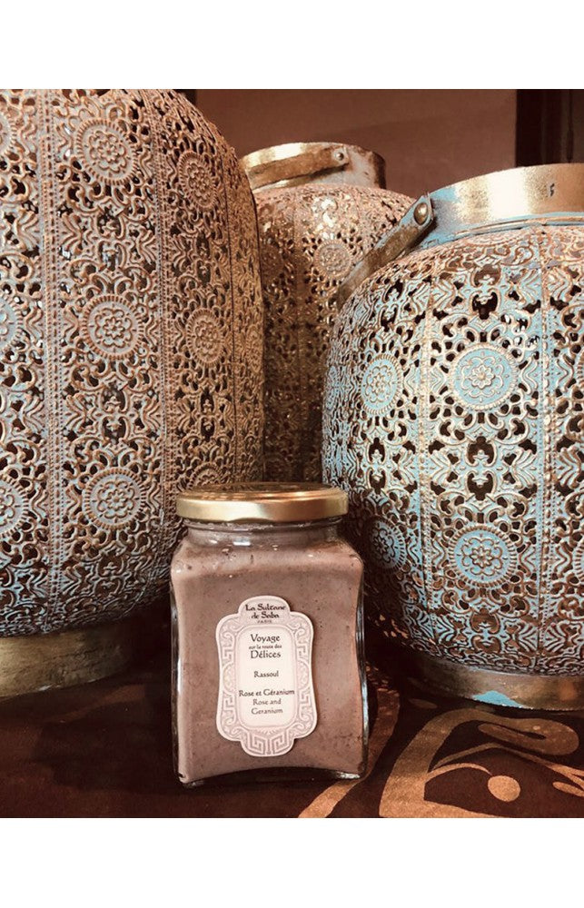 La Sultane de Saba Hamam Rituals Rassoul Rose and Geranium – rožė, pelargonija – muilas – Kaukė 300g