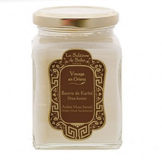 La Sultane de Saba Voyage en Orient Shea Butter – gintaras, muskusas, santalmedis – taukmedžio sviestas 300g