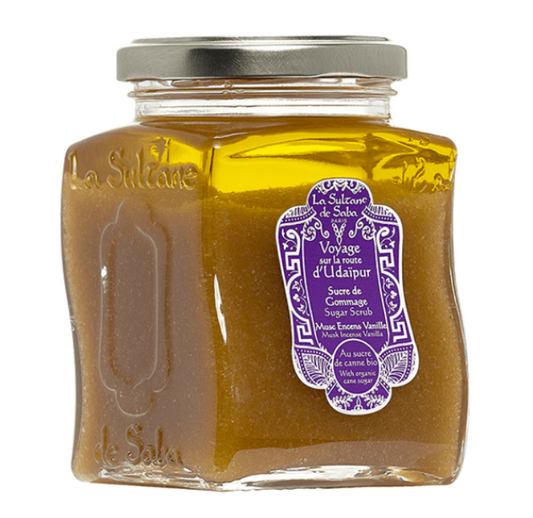 La Sultane de Saba Udaipur Sugar Scrub – muskusas, smilkalai, vanilė – cukraus šveitiklis 300g