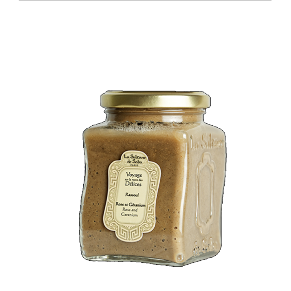 La Sultane de Saba Hamam Rituals Rassoul Rose and Geranium – rožė, pelargonija – muilas – Kaukė 300g