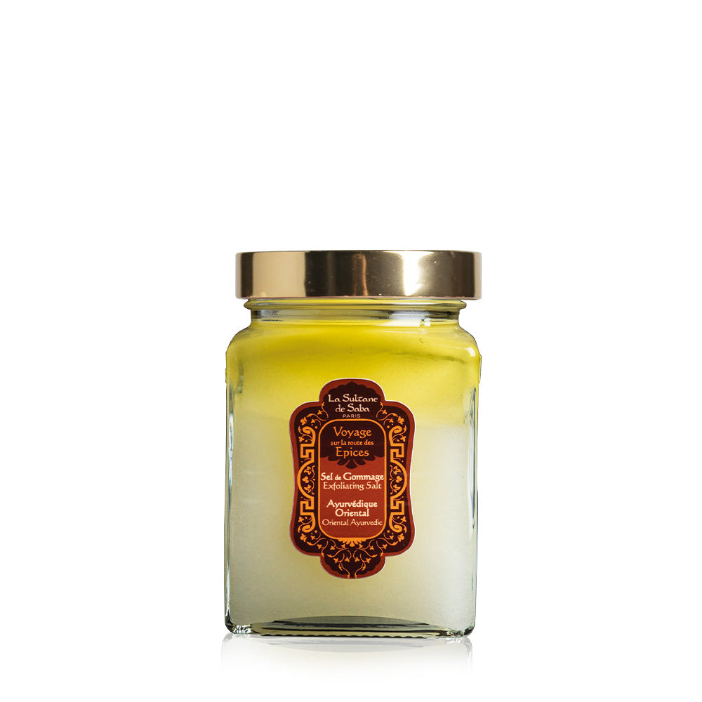 La Sultane de Saba Oriental Ayurvedic Scented Exfoliating Salts – gintaras, vanilė, pačiulis- druskos kūno šveitiklis 300g